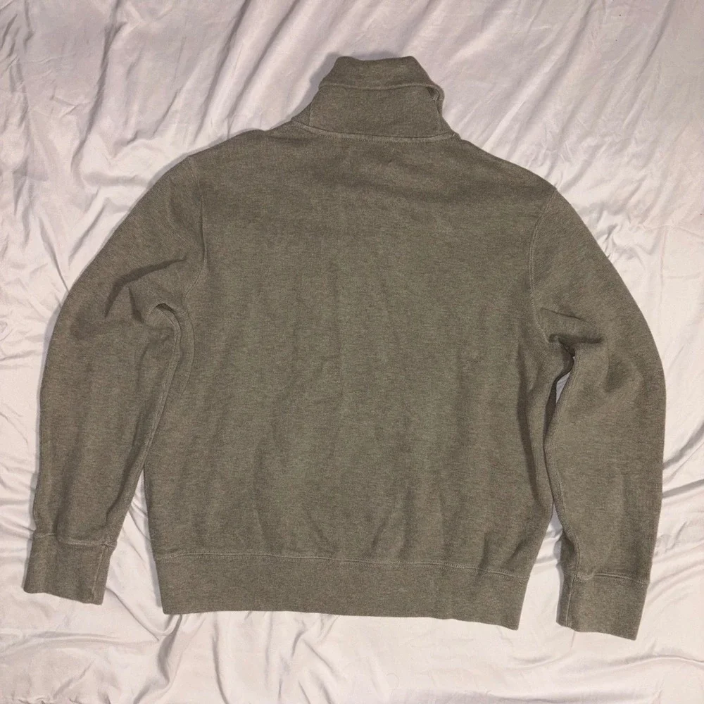 POLO RALPH LAUREN Shawl Collar Pullover Mens L Brown Cotton Button Sweater‎